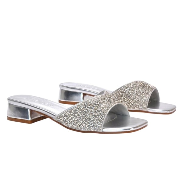 XY London Womens/Ladies Erica Metallic Low Block Heel Mule Sandals