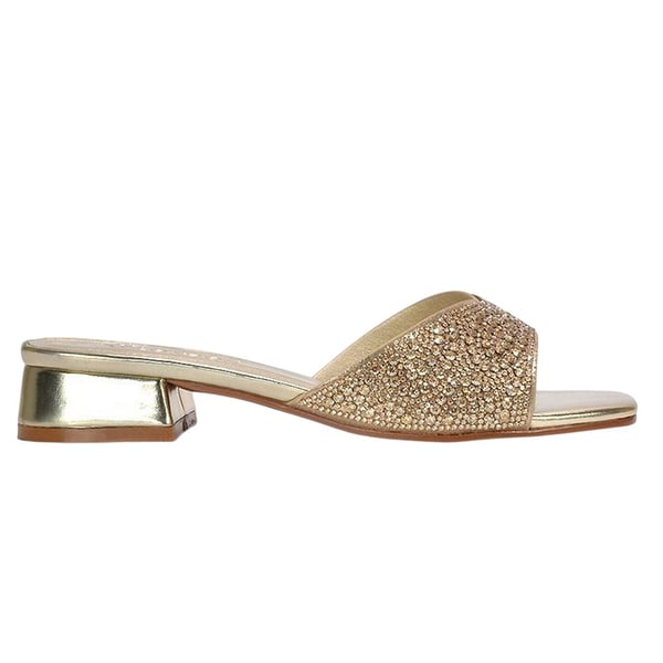 XY London Womens/Ladies Erica Metallic Low Block Heel Mule Sandals