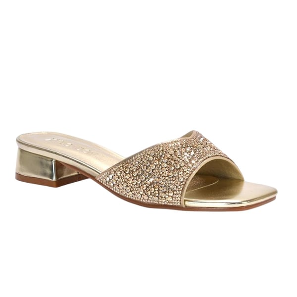 XY London Womens/Ladies Erica Metallic Low Block Heel Mule Sandals