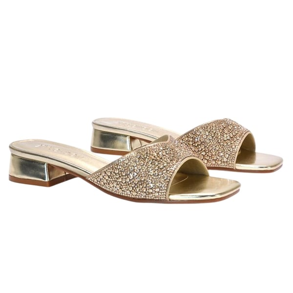XY London Womens/Ladies Erica Metallic Low Block Heel Mule Sandals