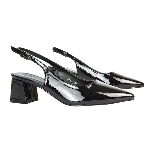 XY London Womens/Ladies Becky Patent Leather Sling Back Court Pumps