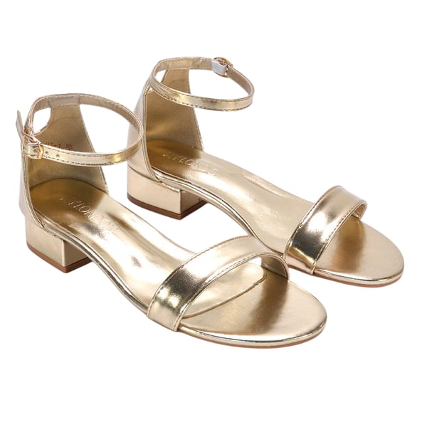 XY London Womens/Ladies Tate Metallic Low Block Heel Sandals XY London Womens/Ladies Tate Metallic Low Block Heel Sandals
