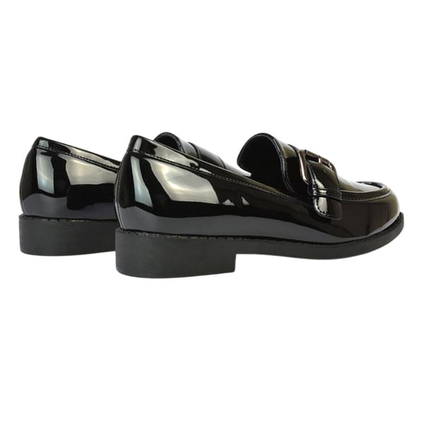 XY London Womens/Ladies Kali Patent Chunky Sole Buckle Loafers