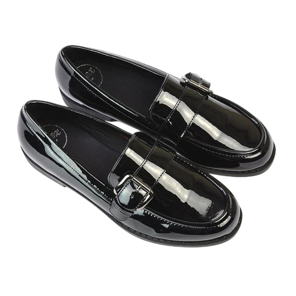 XY London Womens/Ladies Kali Patent Chunky Sole Buckle Loafers