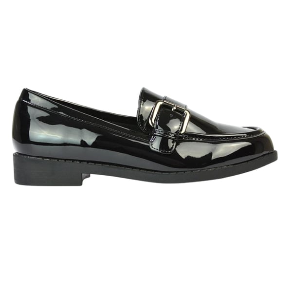XY London Womens/Ladies Kali Patent Chunky Sole Buckle Loafers
