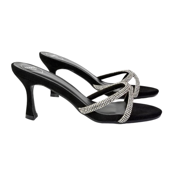 XY London Womens/Ladies Abby Diamante Strappy Stiletto Heel Mules