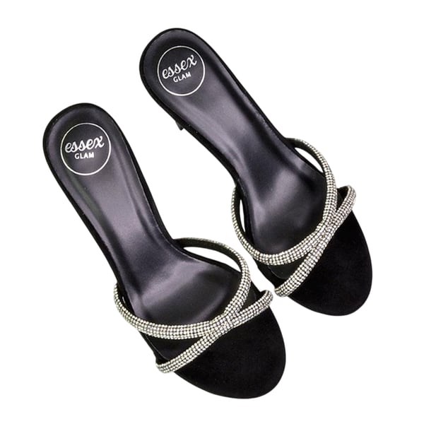 XY London Womens/Ladies Abby Diamante Strappy Stiletto Heel Mules