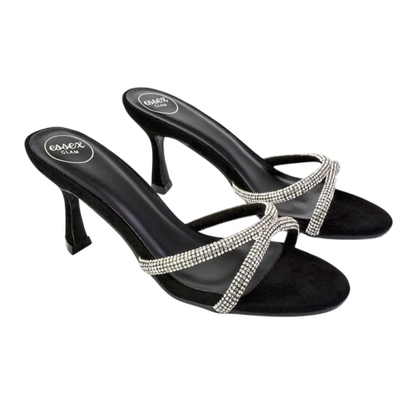 XY London Womens/Ladies Abby Diamante Strappy Stiletto Heel Mules