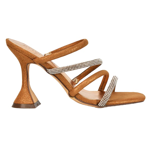 XY London Womens/Ladies Posie Diamante Strappy High Heel Mules