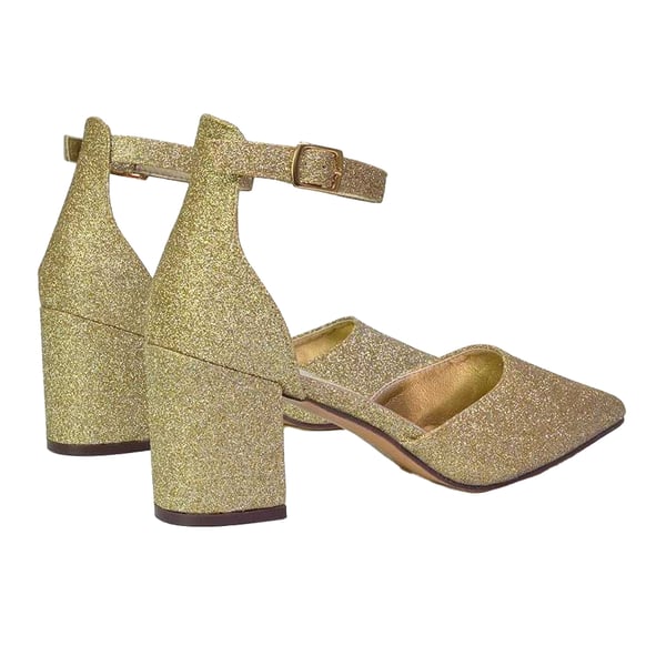 XY London Womens/Ladies Bronte Glitter Strappy Block Heel Sandals
