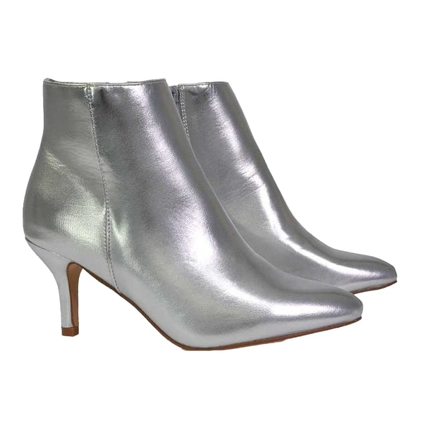 XY London Womens/Ladies Anastsia Metallic Low Zipped High Stiletto Heel Ankle Boots