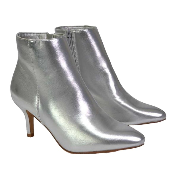 XY London Womens/Ladies Anastsia Metallic Low Zipped High Stiletto Heel Ankle Boots
