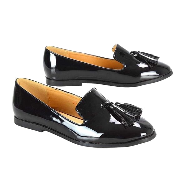 XY London Womens/Ladies Betsy Tassel Pointed Flat Loafers