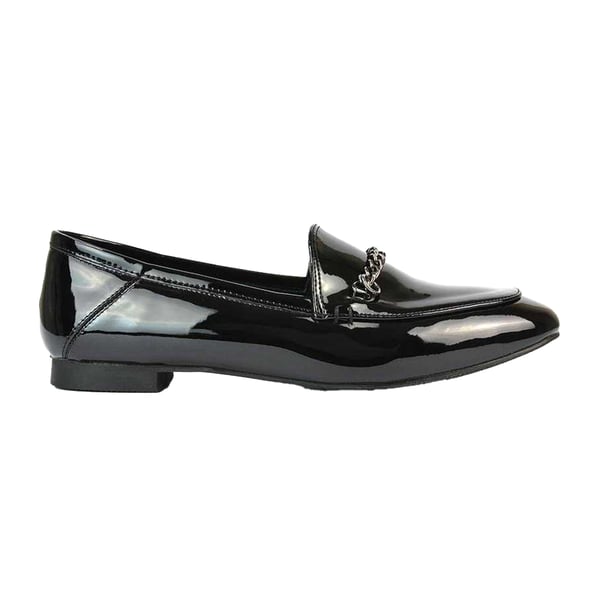 XY London Womens/Ladies Tessah Patent Chain Detail Flat Loafers