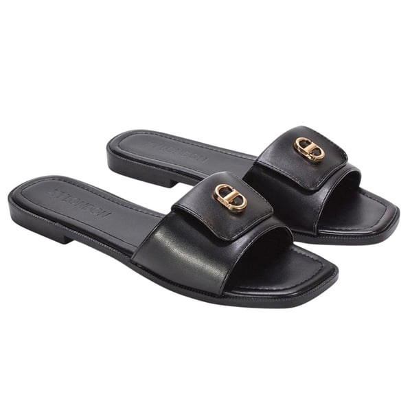XY London Womens/Ladies Leigh Buckle Detail Flat Sliders