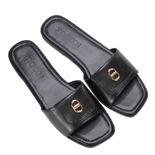 XY London Womens/Ladies Leigh Buckle Detail Flat Sliders