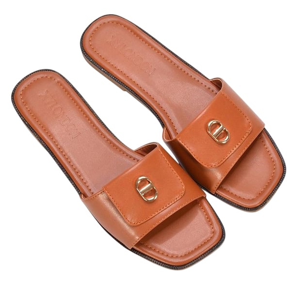 XY London Womens/Ladies Leigh Buckle Detail Flat Sliders