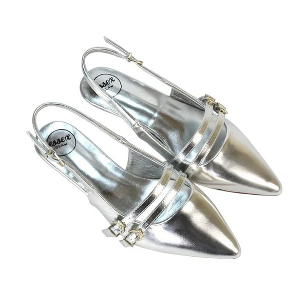XY London Dam Cassie Sling Back Låg Kitten Heel Pumps