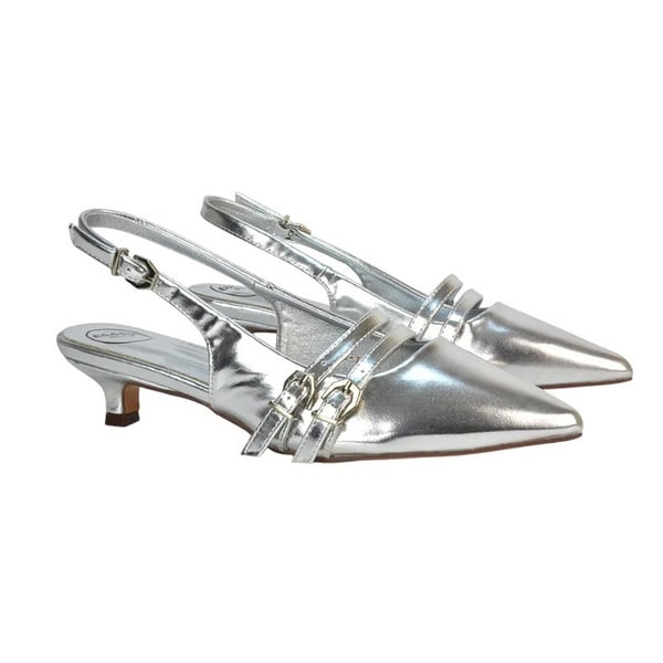 XY London Dam Cassie Sling Back Låg Kitten Heel Pumps