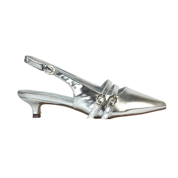 XY London Dam Cassie Sling Back Låg Kitten Heel Pumps