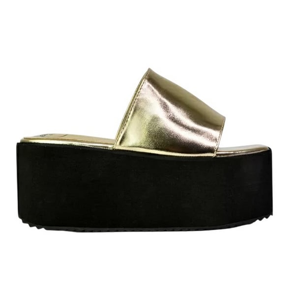 XY London Womens/Ladies Kaiya Metallic Flatform Sliders