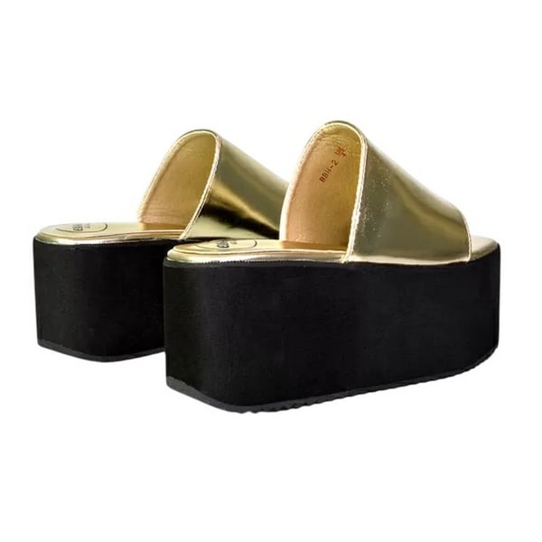 XY London Womens/Ladies Kaiya Metallic Flatform Sliders
