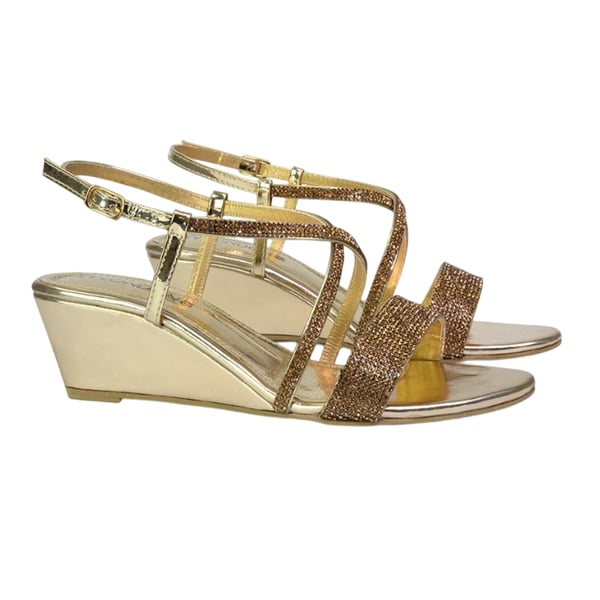 XY London Womens/Ladies Ocean Diamante Wedge Sandals