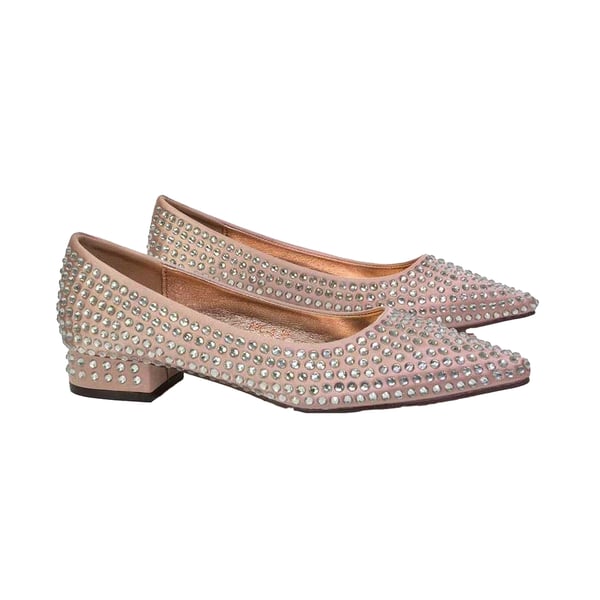 XY London Dam/Kvinnor Gemini Diamante Bröllop Låg Blockklack Pumps