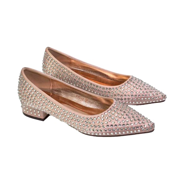 XY London Dam/Kvinnor Gemini Diamante Bröllop Låg Blockklack Pumps