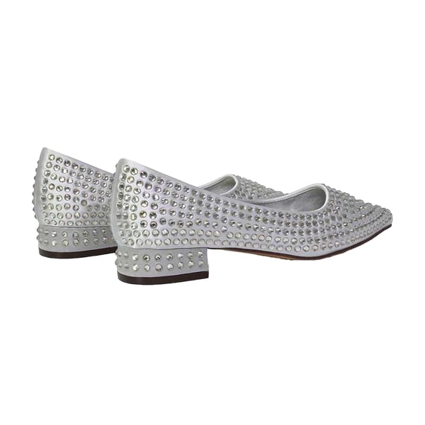 XY London Dam/Kvinnor Gemini Diamante Bröllop Låg Blockklack Pumps