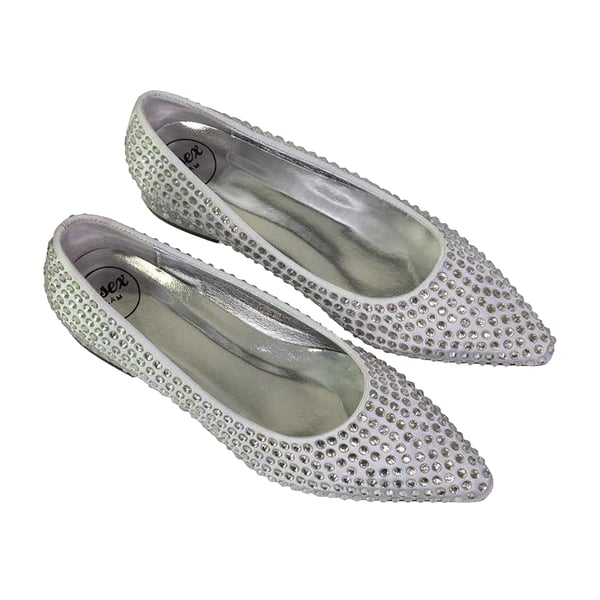 XY London Dam/Kvinnor Gemini Diamante Bröllop Låg Blockklack Pumps