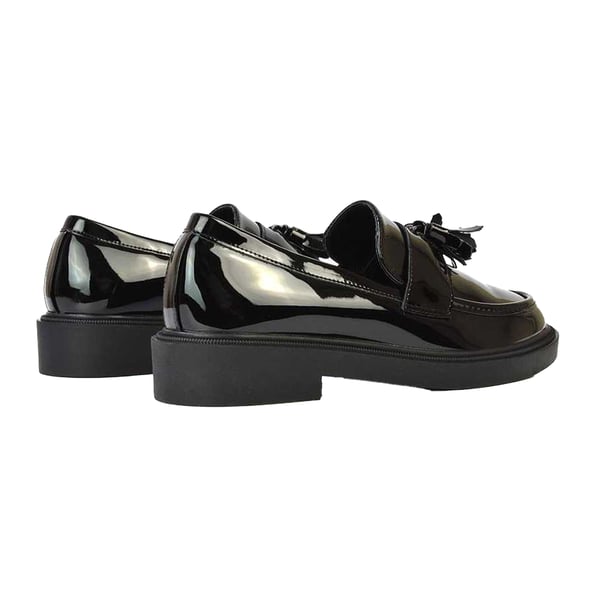 XY London Womens/Ladies Alida Patent Chunky Tassel Flat Loafers