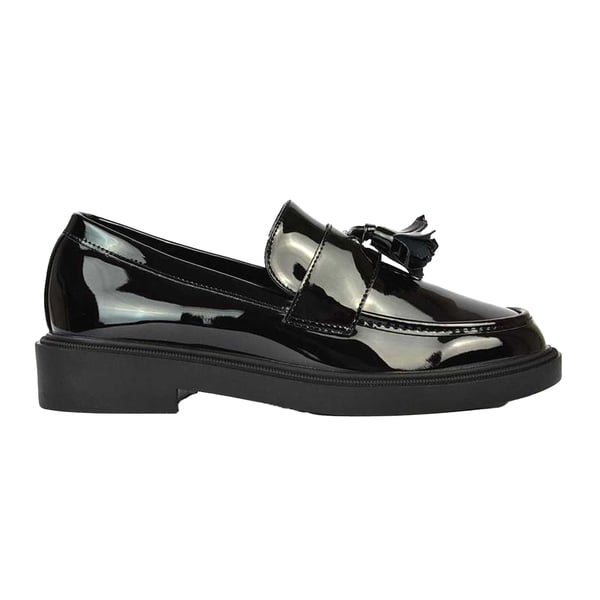 XY London Womens/Ladies Alida Patent Chunky Tassel Flat Loafers