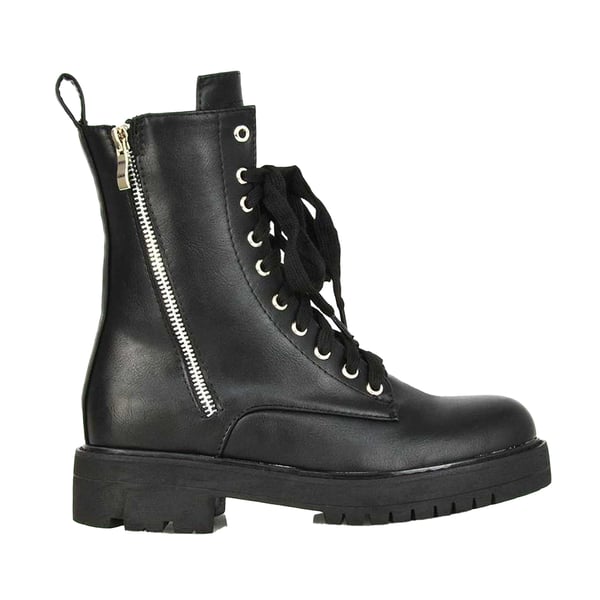 XY London Womens/Ladies Bianca Military Chunky Flat Combat Boots