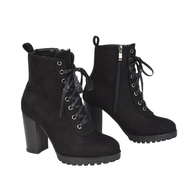 XY London Womens/Ladies Ariel Zip High Block Heel Biker Boots