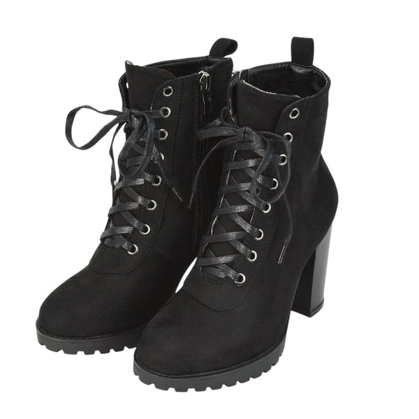 XY London Womens/Ladies Ariel Zip High Block Heel Biker Boots XY London Womens/Ladies Ariel Zip High Block Heel Biker Boots