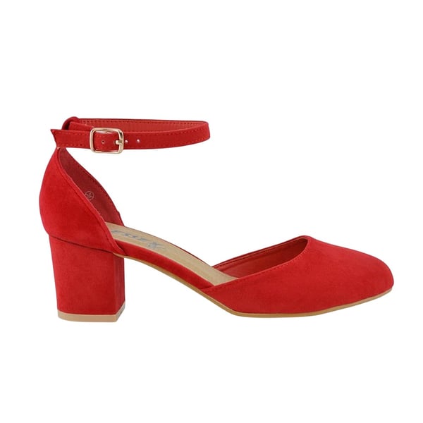 XY London Dam/Kvinnor Billie-May Chunky Remmar Mellanhög Blockklack Pumps
