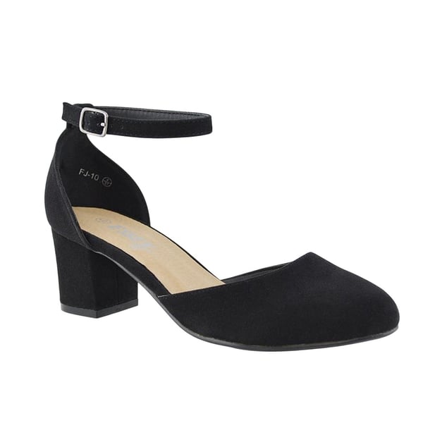 XY London Dam/Kvinnor Billie-May Chunky Remmar Mellanhög Blockklack Pumps