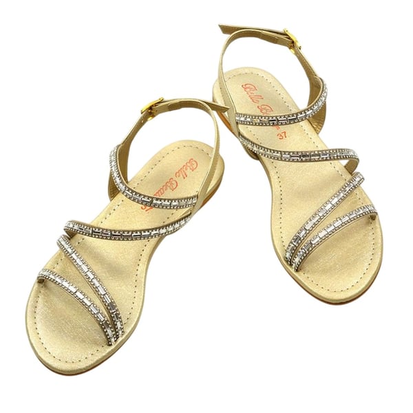 XY London Womens/Ladies Mercedes Diamante Strappy Flat Sandals