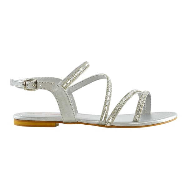 XY London Womens/Ladies Mercedes Diamante Strappy Flat Sandals