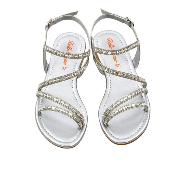 XY London Womens/Ladies Mercedes Diamante Strappy Flat Sandals
