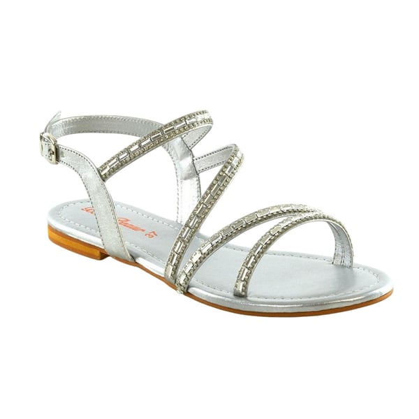 XY London Womens/Ladies Mercedes Diamante Strappy Flat Sandals