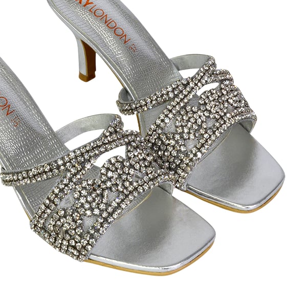 XY London Womens/Ladies Dominica Diamante Mule Sandals
