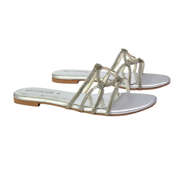 XY London Womens/Ladies Tiger Diamante Sparkly Flat Sandals