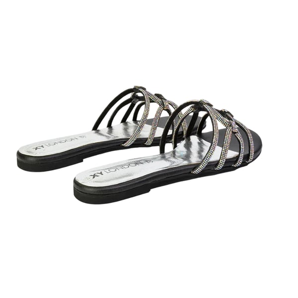 XY London Womens/Ladies Tiger Diamante Sparkly Flat Sandals
