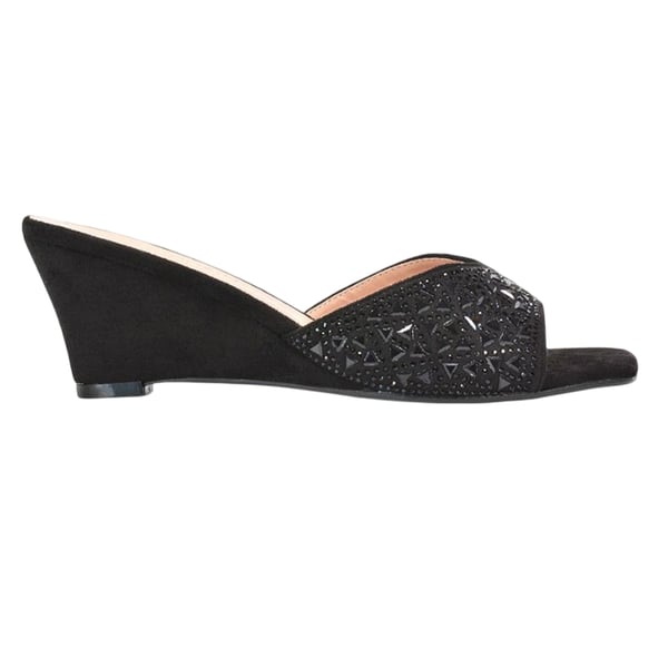 XY London Womens/Ladies Georgia Diamante Heeled Mule Sandals