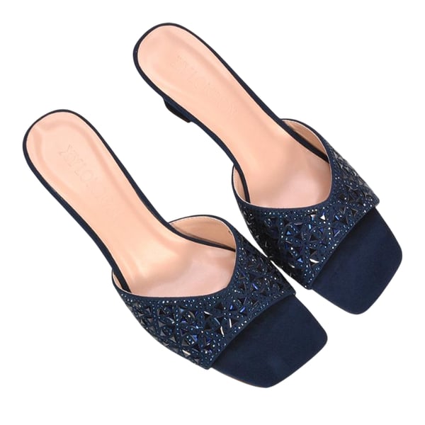 XY London Womens/Ladies Georgia Diamante Heeled Mule Sandals