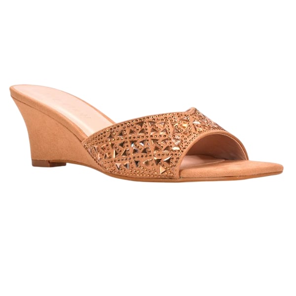 XY London Womens/Ladies Georgia Diamante Heeled Mule Sandals