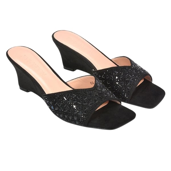 XY London Womens/Ladies Georgia Diamante Heeled Mule Sandals XY London Womens/Ladies Georgia Diamante Heeled Mule Sandals