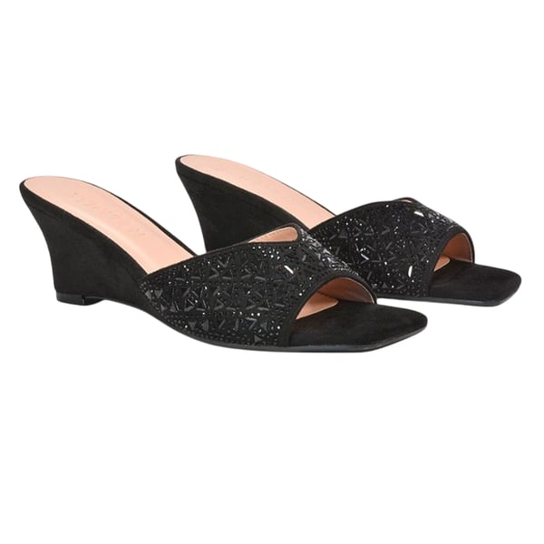 XY London Womens/Ladies Georgia Diamante Heeled Mule Sandals